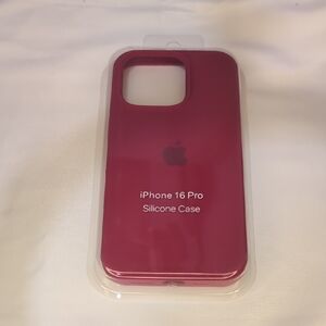 Apple iPhone 16 Pro Silicone Case - Deep Red
